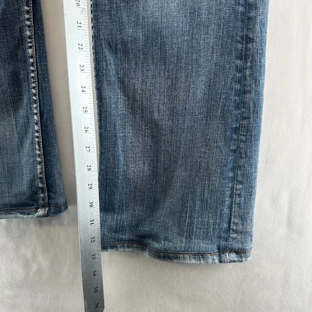 Cowgirl Tuff Jeans Women W32 L35 Studded Camo Bootcut MidRise Stretch Denim Blue - Picture 9 of 11